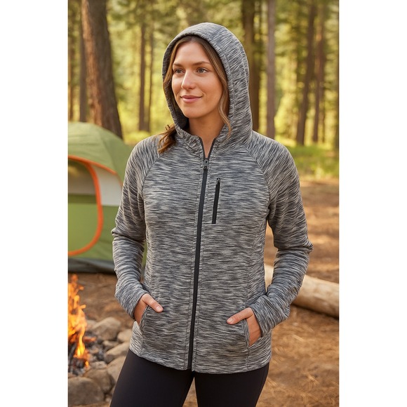 All in Motion Zip Up Hoodie Jacket Women's XL Activewear Athleisure Cozy Lounge - Picture 1 of 9